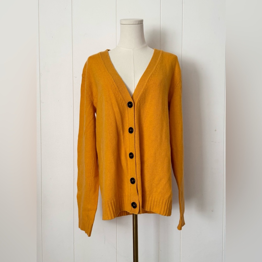 Ron Herman RHLA Cashmere Cardigan Orange Size M 2 Recycled Cashmere Yarn Italy - Picture 4 of 13